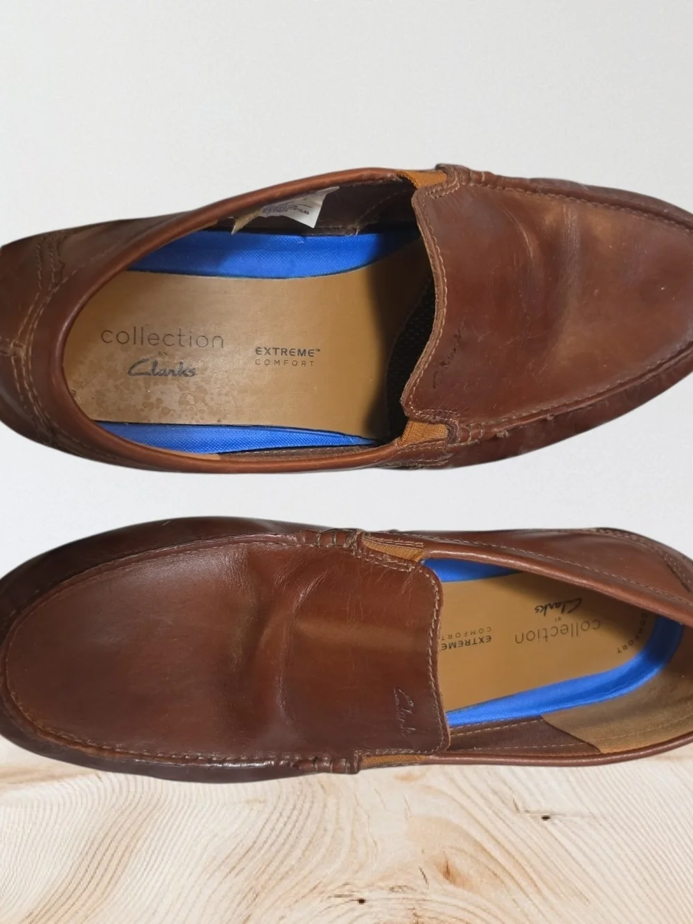 Clarks Men's Chestnut Brown Leather Slip-On Loafers